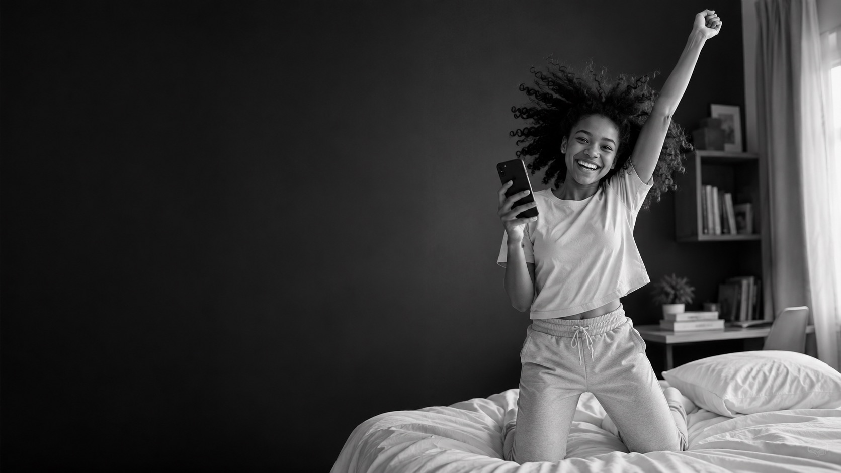 Student celebrating after checking her WASSCE results with CheckerPin