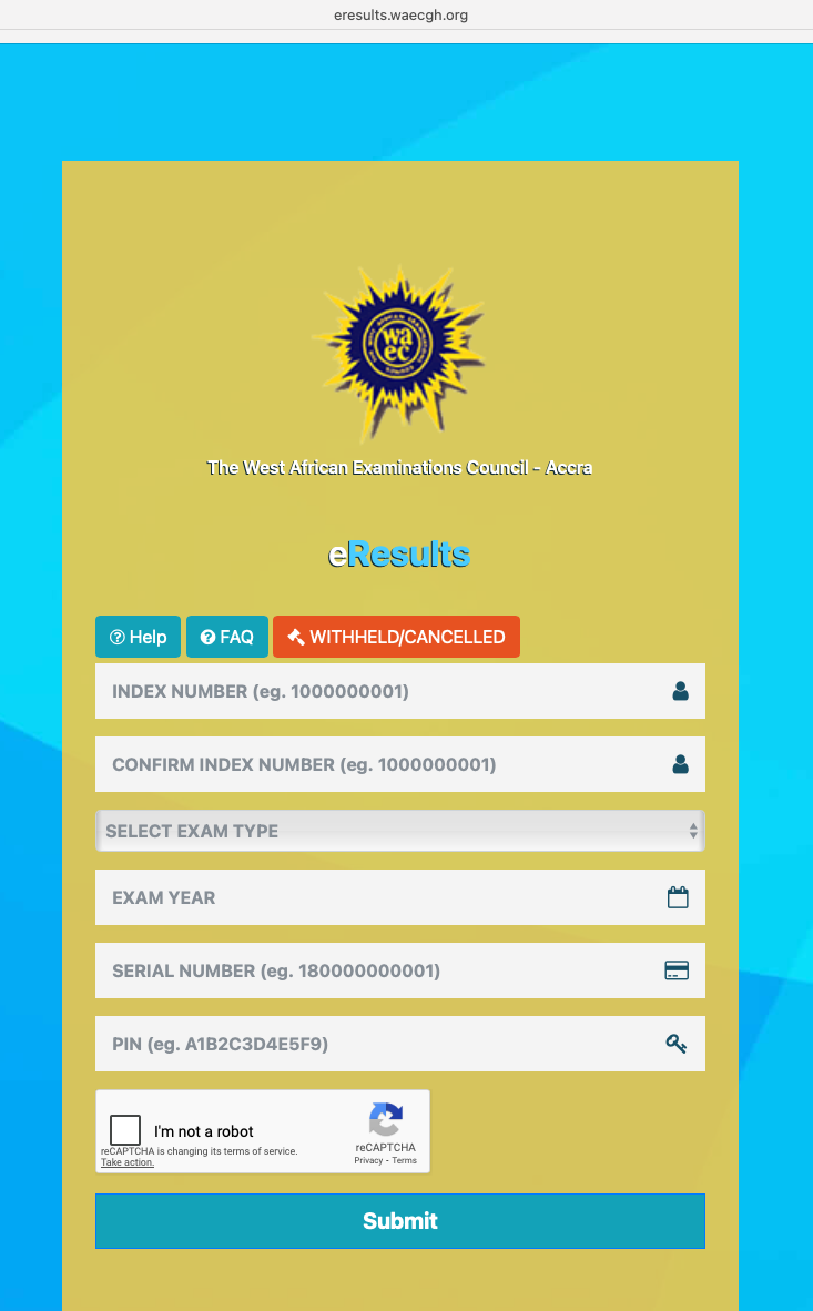eresults.waecgh.org BECE result checker portal